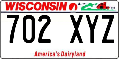 WI license plate 702XYZ