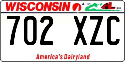 WI license plate 702XZC