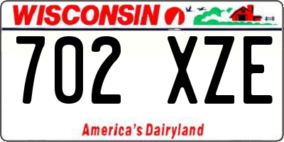 WI license plate 702XZE