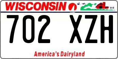 WI license plate 702XZH