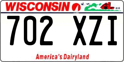 WI license plate 702XZI