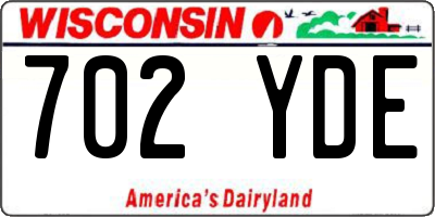 WI license plate 702YDE