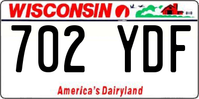 WI license plate 702YDF