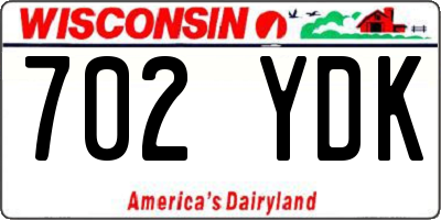 WI license plate 702YDK