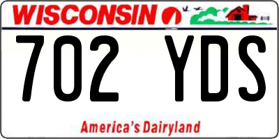 WI license plate 702YDS