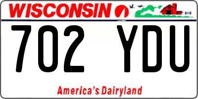 WI license plate 702YDU
