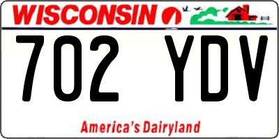 WI license plate 702YDV