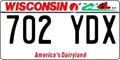 WI license plate 702YDX