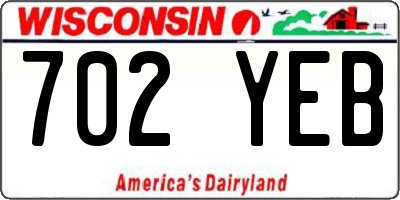 WI license plate 702YEB