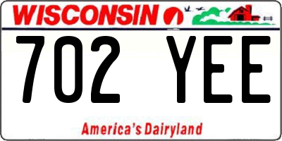 WI license plate 702YEE