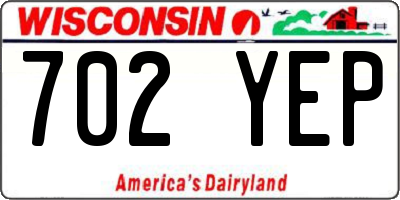 WI license plate 702YEP