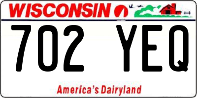 WI license plate 702YEQ