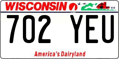 WI license plate 702YEU