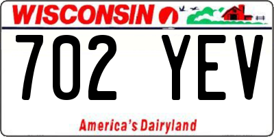 WI license plate 702YEV