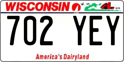 WI license plate 702YEY