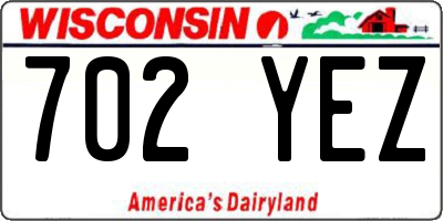 WI license plate 702YEZ
