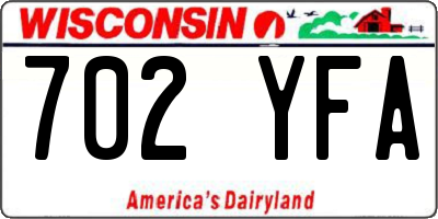WI license plate 702YFA
