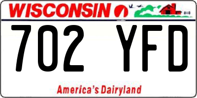 WI license plate 702YFD