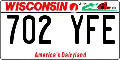 WI license plate 702YFE