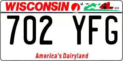 WI license plate 702YFG