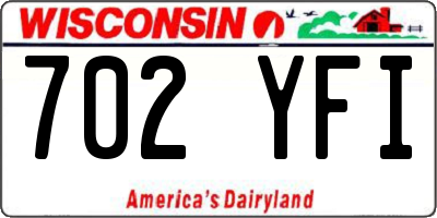 WI license plate 702YFI