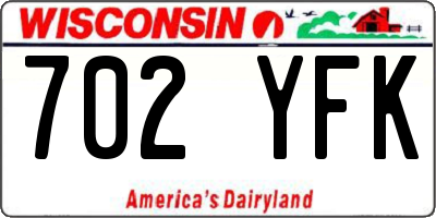 WI license plate 702YFK