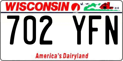 WI license plate 702YFN
