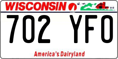WI license plate 702YFO