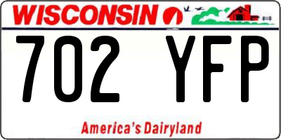 WI license plate 702YFP