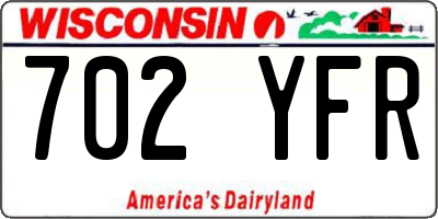 WI license plate 702YFR