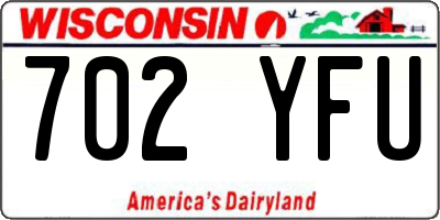 WI license plate 702YFU