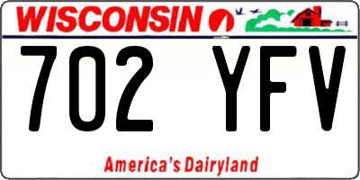 WI license plate 702YFV