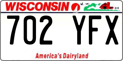 WI license plate 702YFX