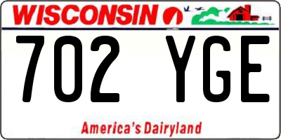 WI license plate 702YGE