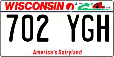 WI license plate 702YGH