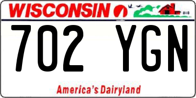 WI license plate 702YGN