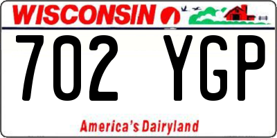 WI license plate 702YGP