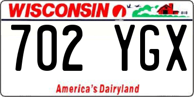 WI license plate 702YGX