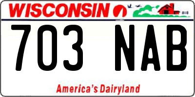 WI license plate 703NAB