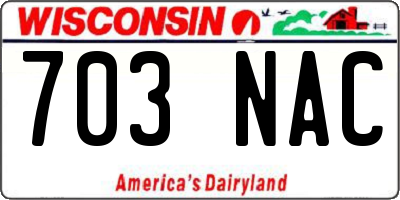 WI license plate 703NAC