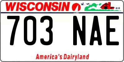 WI license plate 703NAE