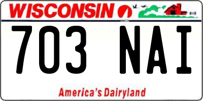 WI license plate 703NAI