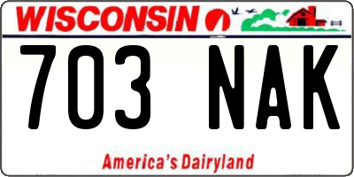 WI license plate 703NAK