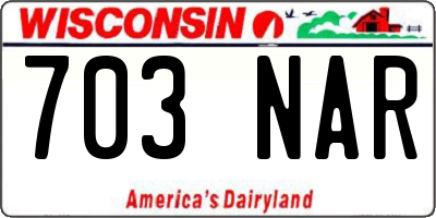 WI license plate 703NAR