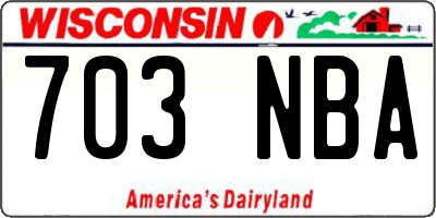 WI license plate 703NBA