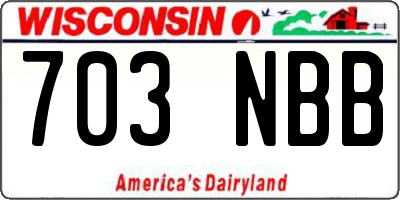 WI license plate 703NBB