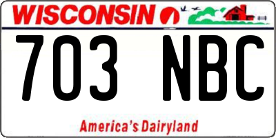 WI license plate 703NBC