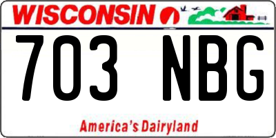 WI license plate 703NBG