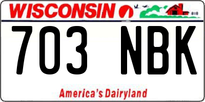 WI license plate 703NBK