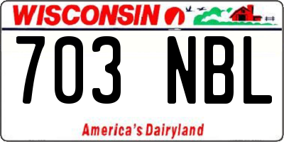WI license plate 703NBL